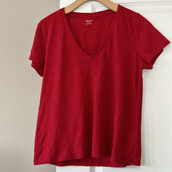 BUNDLE of 2: J Crew Swiss Dot Tank Top & Madewell V-Neck Tee. Cotton Medium - Picture 8 of 12